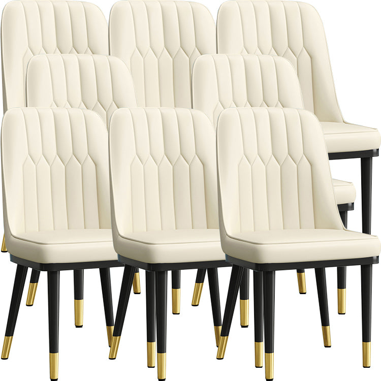 Modern Armless Backrest Cushion Chair with Metal Legs for Living Room
