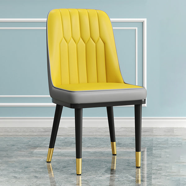Modern Armless Backrest Cushion Chair with Metal Legs for Living Room