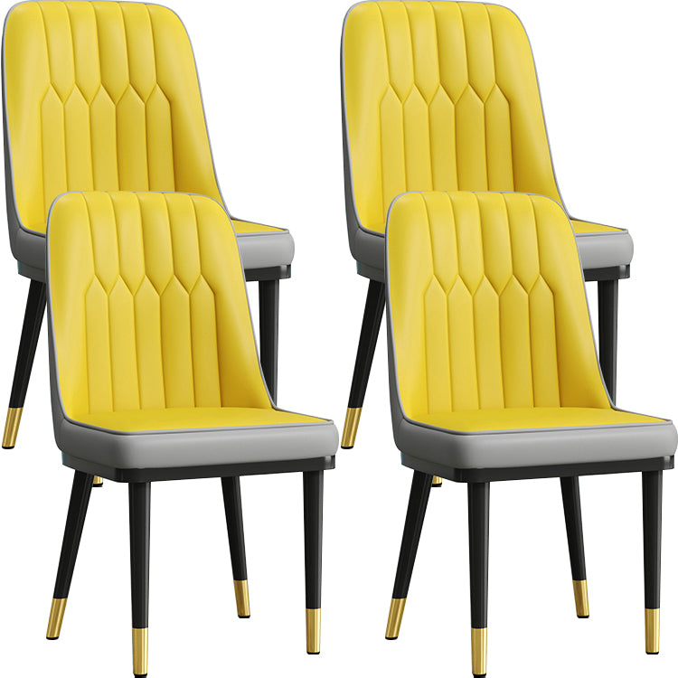 Modern Armless Backrest Cushion Chair with Metal Legs for Living Room