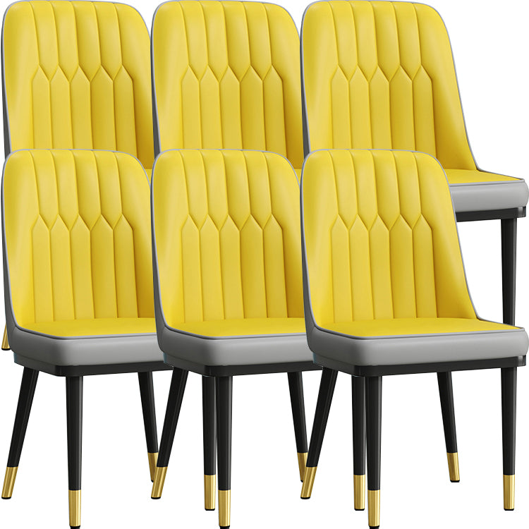 Modern Armless Backrest Cushion Chair with Metal Legs for Living Room