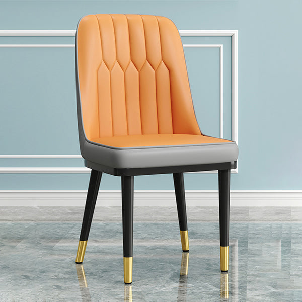 Modern Armless Backrest Cushion Chair with Metal Legs for Living Room
