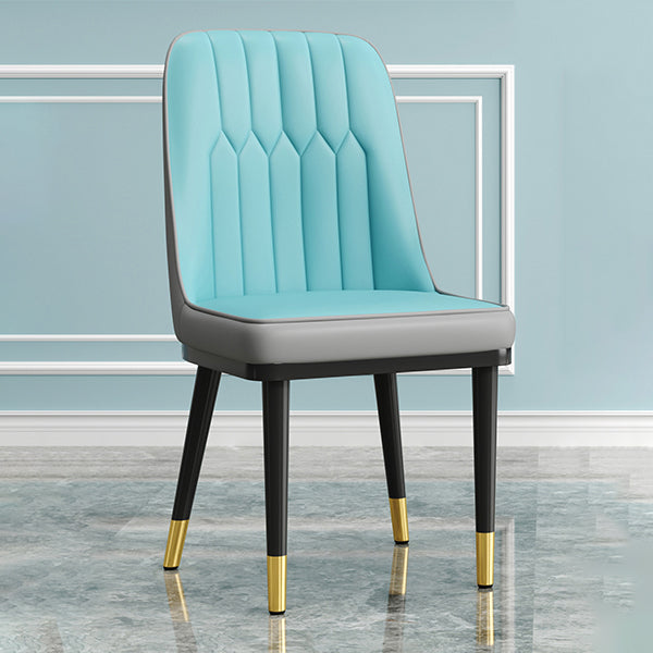 Modern Armless Backrest Cushion Chair with Metal Legs for Living Room