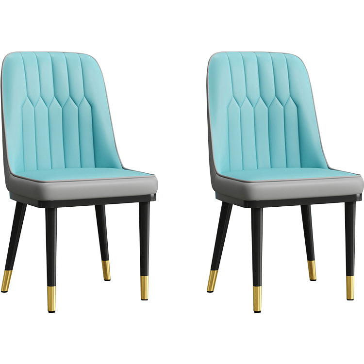 Modern Armless Backrest Cushion Chair with Metal Legs for Living Room
