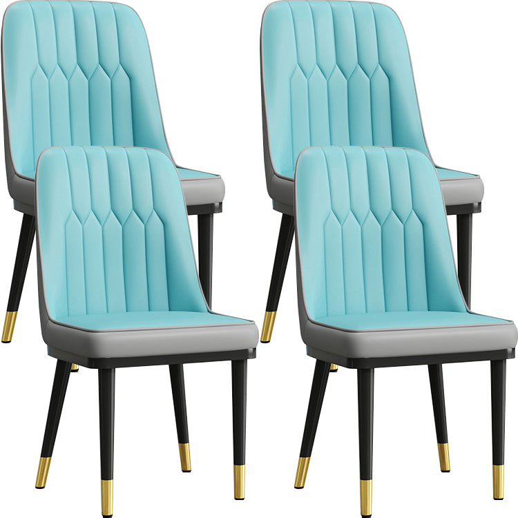 Modern Armless Backrest Cushion Chair with Metal Legs for Living Room
