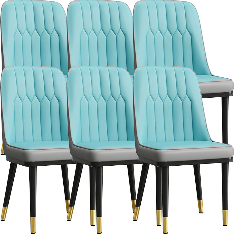 Modern Armless Backrest Cushion Chair with Metal Legs for Living Room
