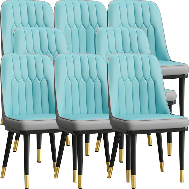 Modern Armless Backrest Cushion Chair with Metal Legs for Living Room