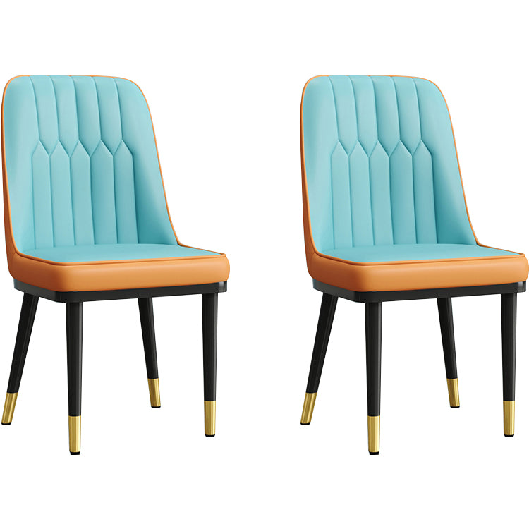 Modern Armless Backrest Cushion Chair with Metal Legs for Living Room