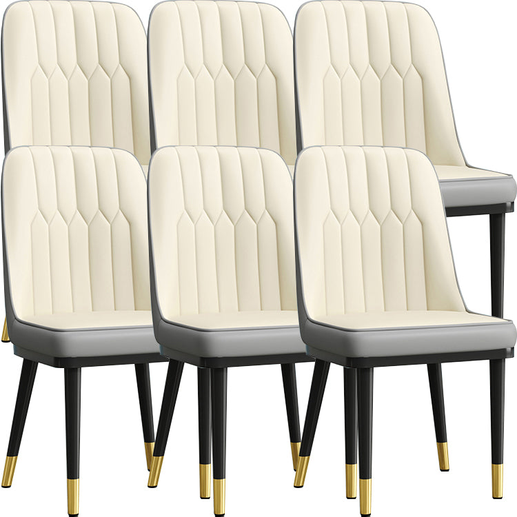 Modern Armless Backrest Cushion Chair with Metal Legs for Living Room