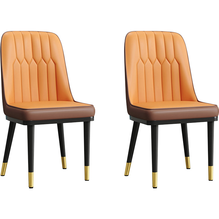 Modern Armless Backrest Cushion Chair with Metal Legs for Living Room
