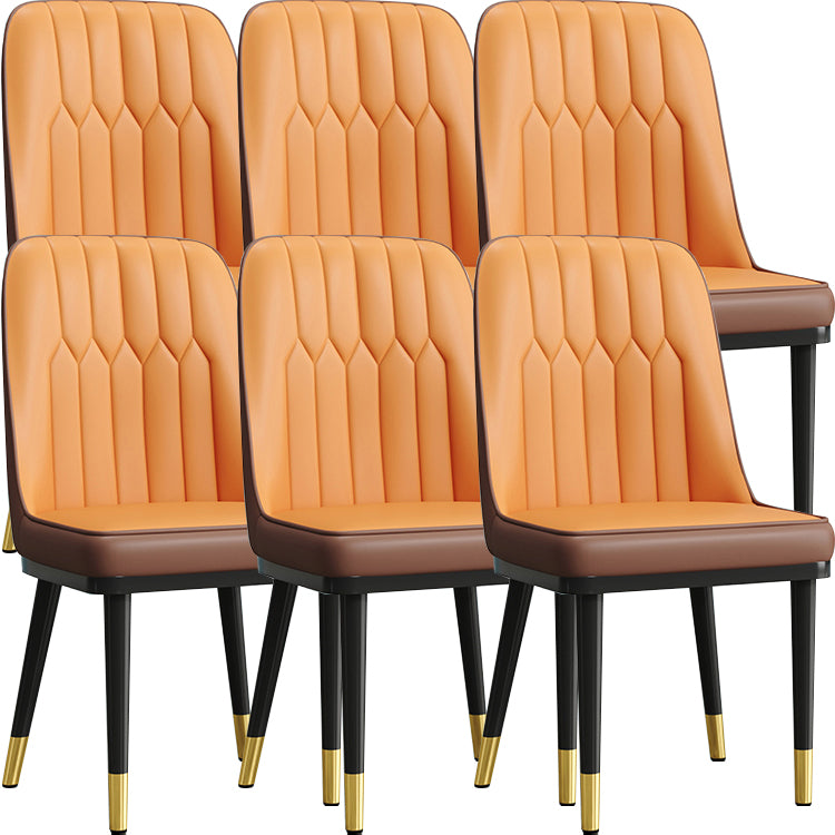 Modern Armless Backrest Cushion Chair with Metal Legs for Living Room