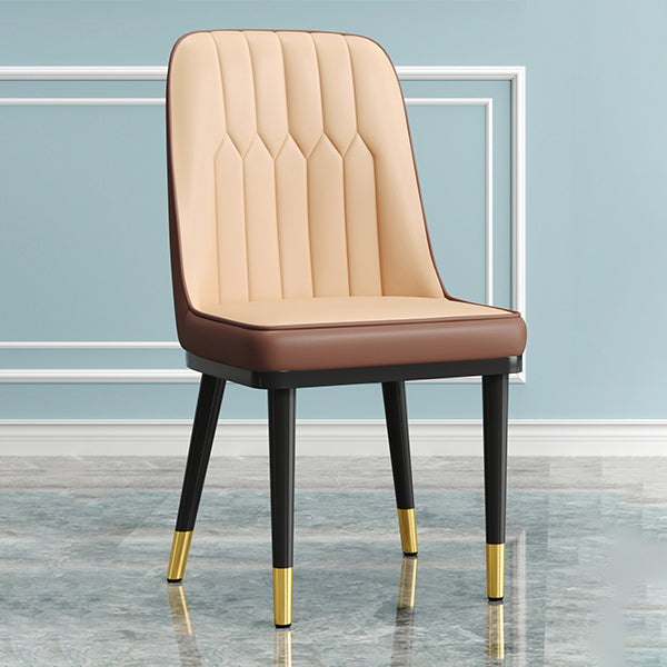 Modern Armless Backrest Cushion Chair with Metal Legs for Living Room