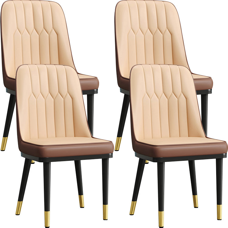 Modern Armless Backrest Cushion Chair with Metal Legs for Living Room
