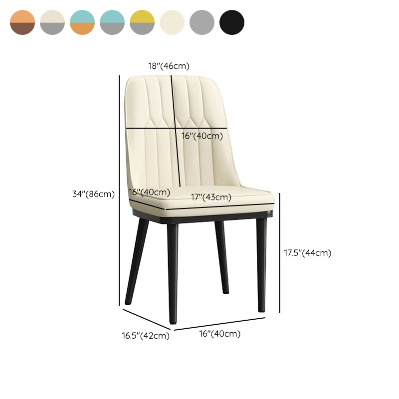 Modern Armless Backrest Cushion Chair with Metal Legs for Living Room