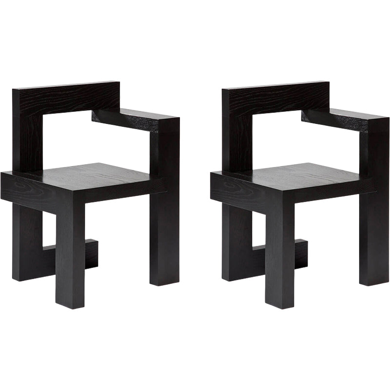 Modern Arm Chair Wood Open Back Dining Accent Chair for Home