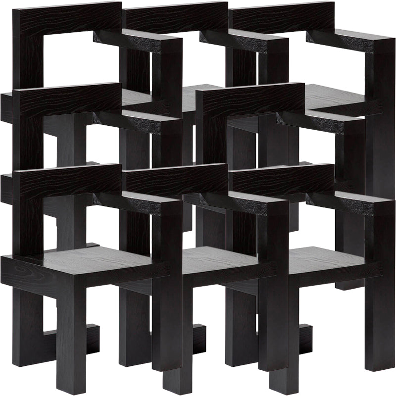Modern Arm Chair Wood Open Back Dining Accent Chair for Home