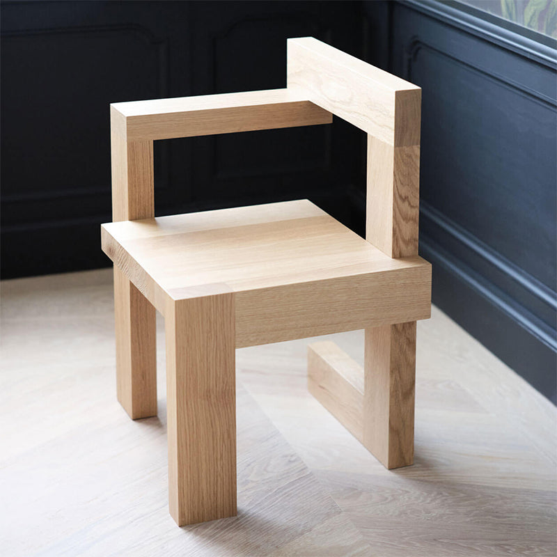 Modern Arm Chair Wood Open Back Dining Accent Chair for Home