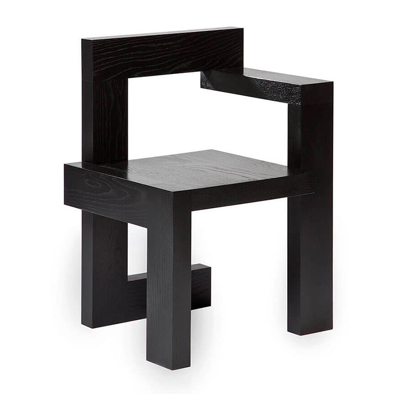 Modern Arm Chair Wood Open Back Dining Accent Chair for Home