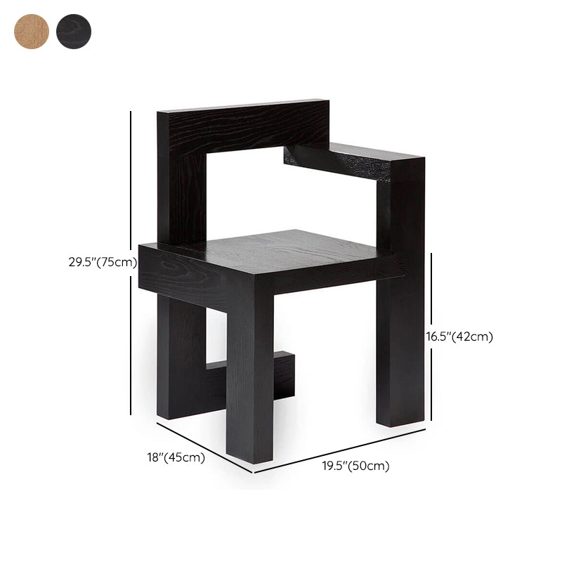 Modern Arm Chair Wood Open Back Dining Accent Chair for Home