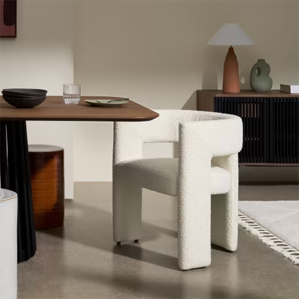 Modern Style Arm Chair Wood Open Back Dining Accent Chair for Home