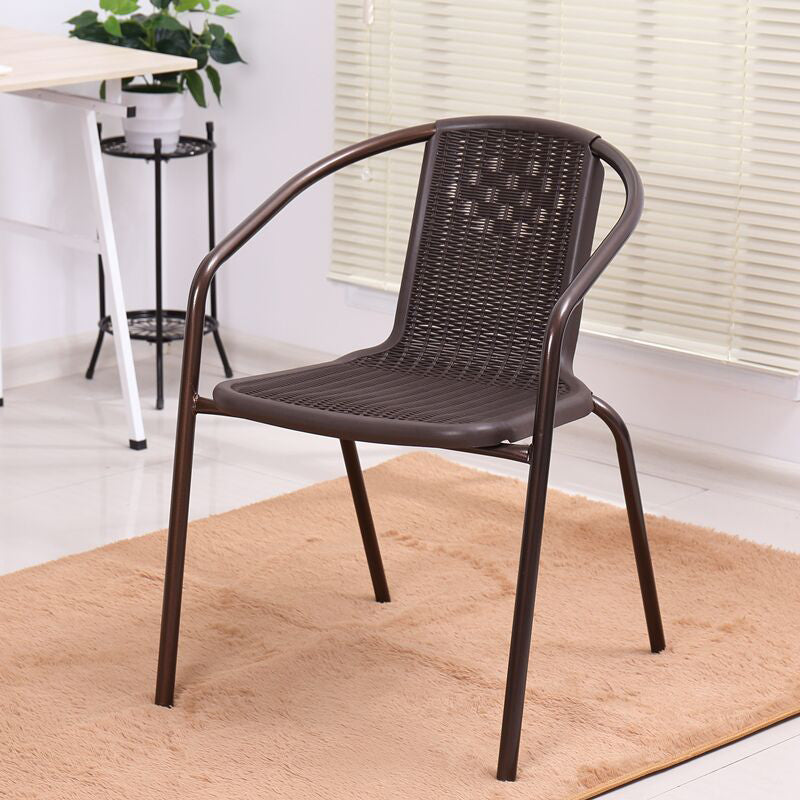 Contemporary Style Arm Chair Plastic Dining Accent Chair for Dining Room