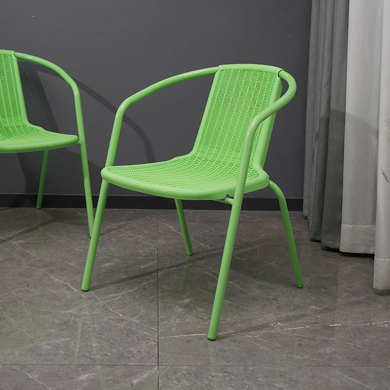 Contemporary Style Arm Chair Plastic Dining Accent Chair for Dining Room