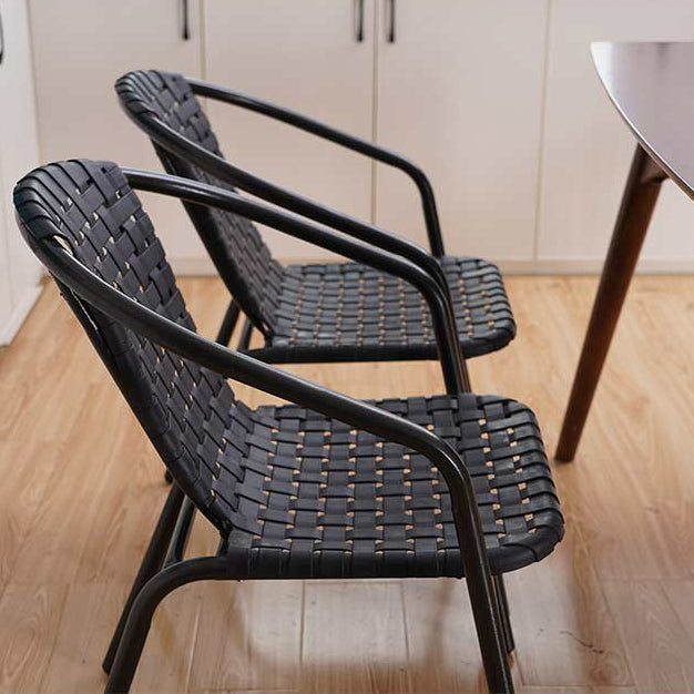 Contemporary Style Arm Chair Plastic Dining Accent Chair for Dining Room
