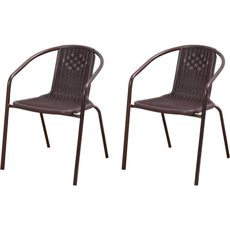 Contemporary Style Arm Chair Plastic Dining Accent Chair for Dining Room