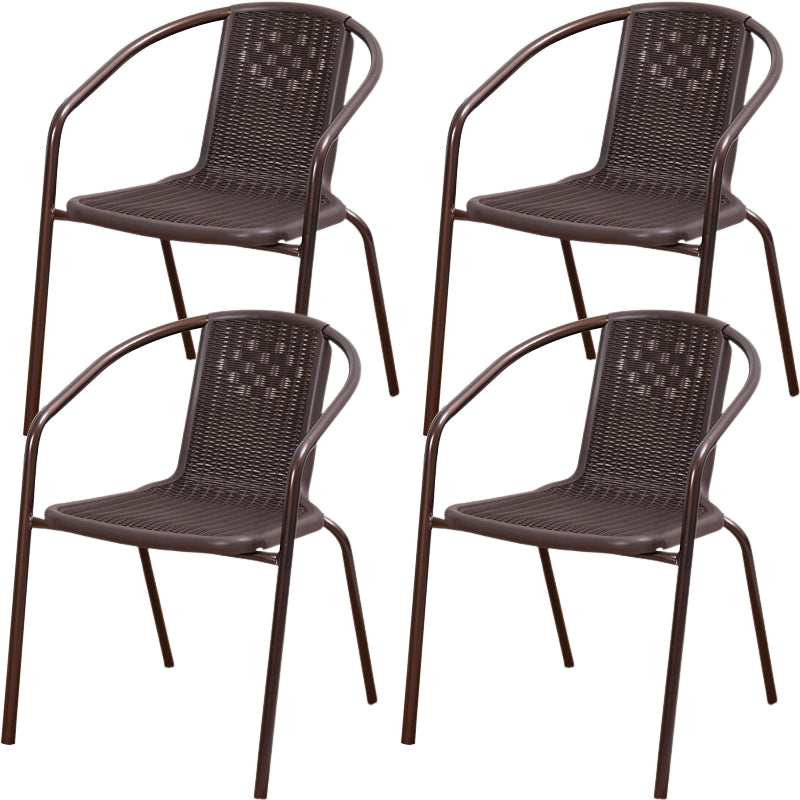 Contemporary Style Arm Chair Plastic Dining Accent Chair for Dining Room