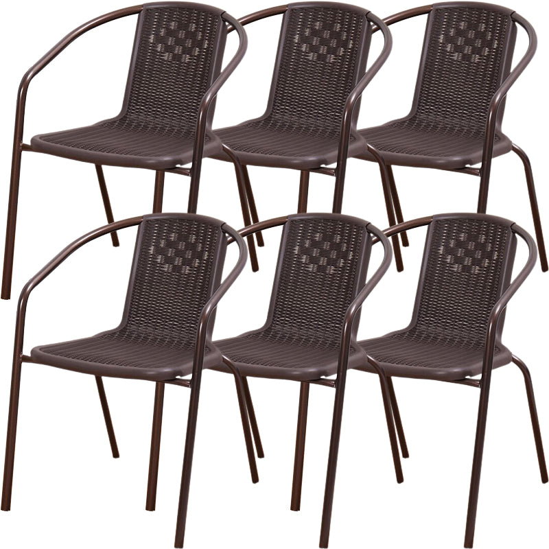 Contemporary Style Arm Chair Plastic Dining Accent Chair for Dining Room