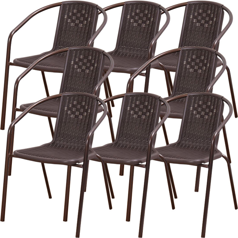 Contemporary Style Arm Chair Plastic Dining Accent Chair for Dining Room