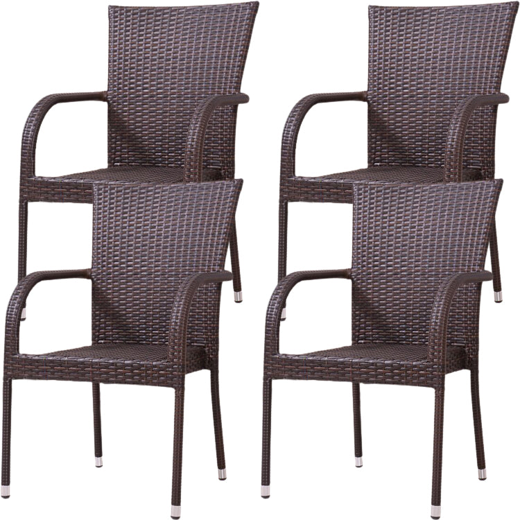 Contemporary Style Arm Chair Plastic Dining Accent Chair for Dining Room