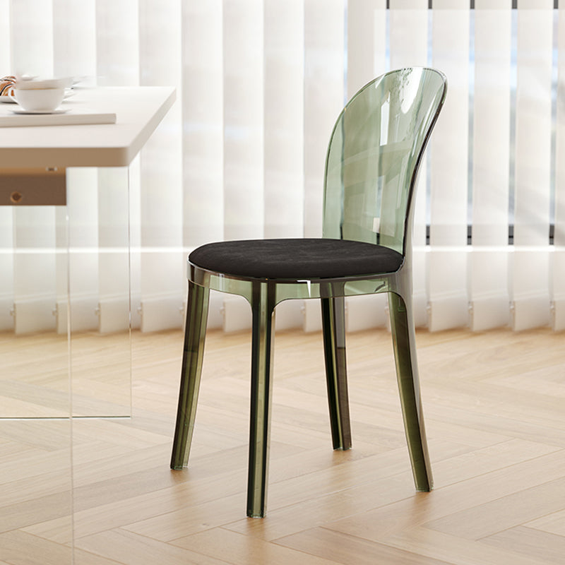 Contemporary Dining Side Chair Plastic Solid Back Chair for Dining Room