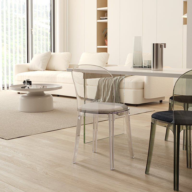 Contemporary Dining Side Chair Plastic Solid Back Chair for Dining Room