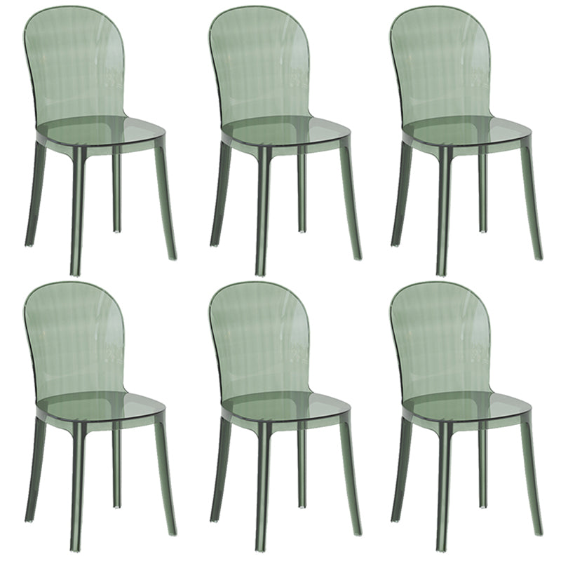 Contemporary Dining Side Chair Plastic Solid Back Chair for Dining Room