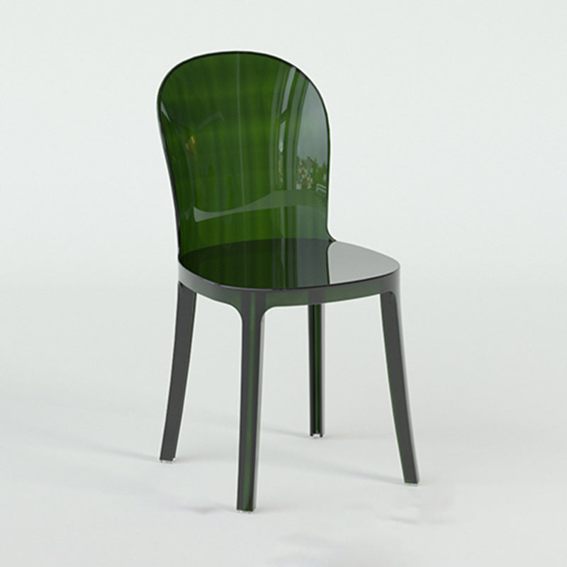 Contemporary Dining Side Chair Plastic Solid Back Chair for Dining Room