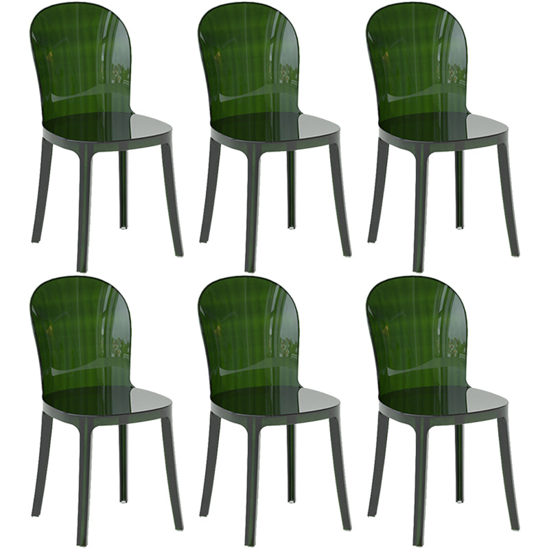 Contemporary Dining Side Chair Plastic Solid Back Chair for Dining Room