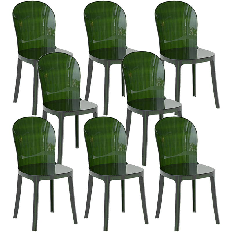 Contemporary Dining Side Chair Plastic Solid Back Chair for Dining Room
