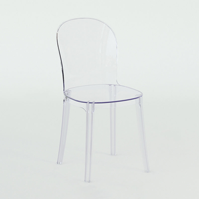 Contemporary Dining Side Chair Plastic Solid Back Chair for Dining Room