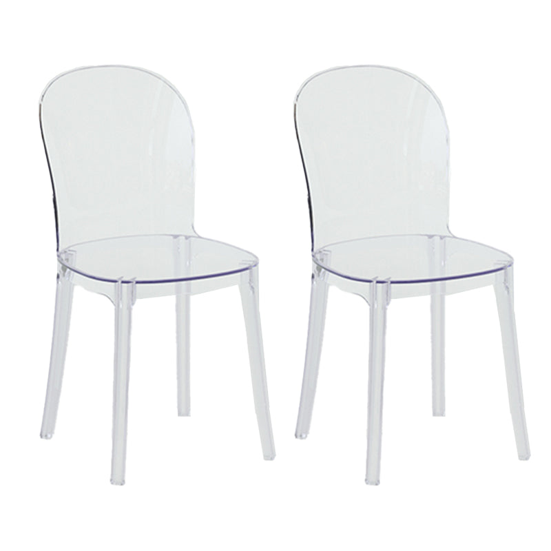Contemporary Dining Side Chair Plastic Solid Back Chair for Dining Room