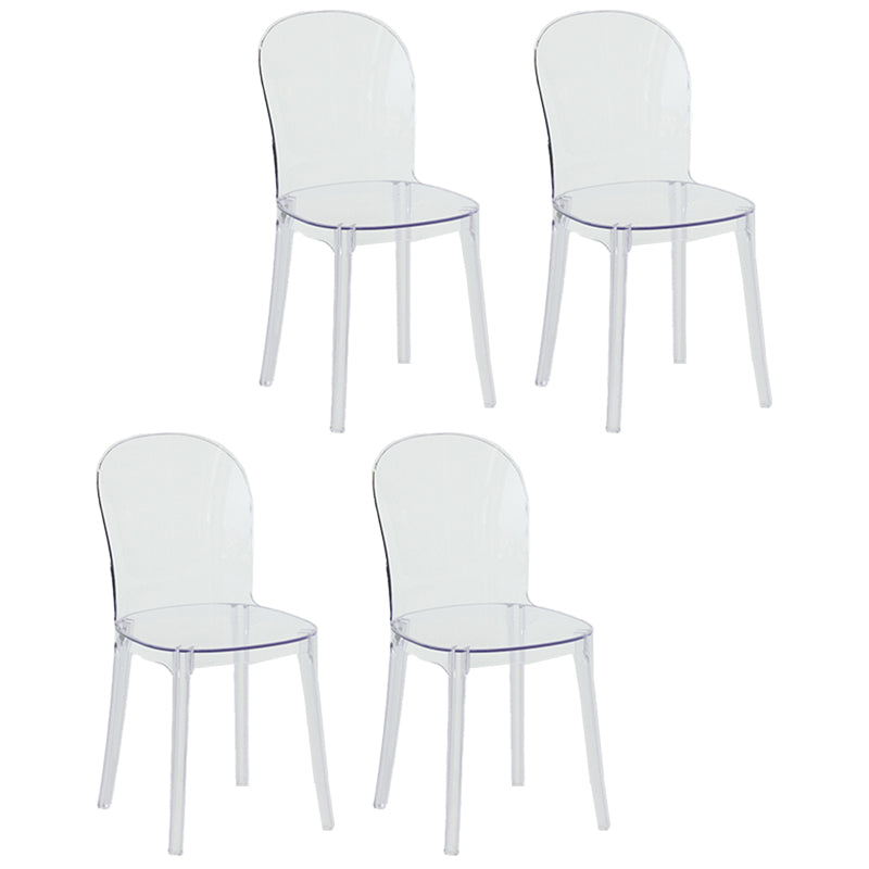 Contemporary Dining Side Chair Plastic Solid Back Chair for Dining Room