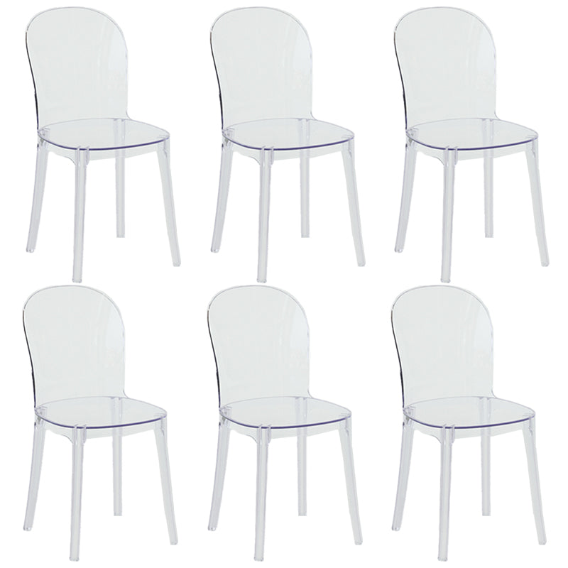 Contemporary Dining Side Chair Plastic Solid Back Chair for Dining Room