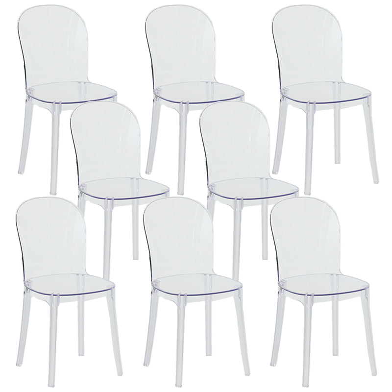 Contemporary Dining Side Chair Plastic Solid Back Chair for Dining Room