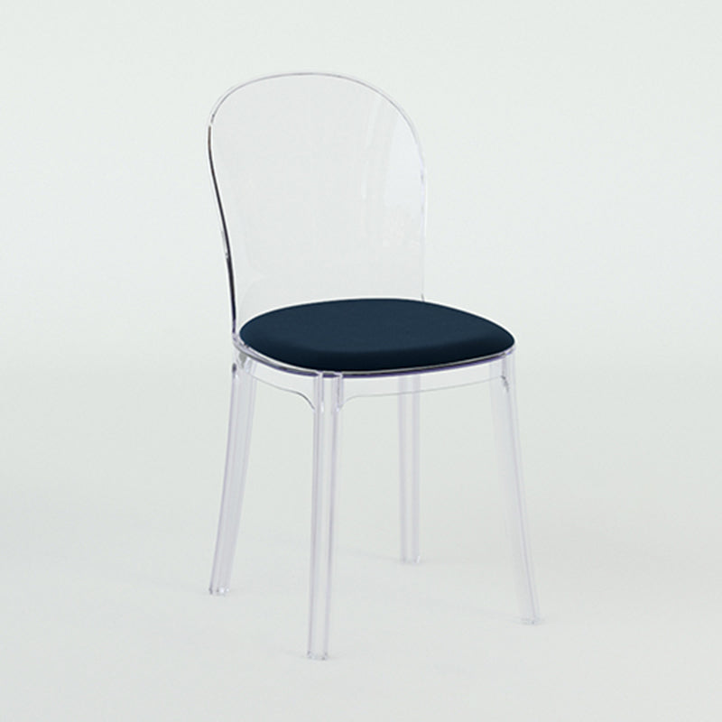 Contemporary Dining Side Chair Plastic Solid Back Chair for Dining Room