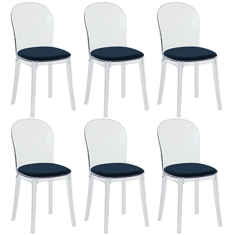 Contemporary Dining Side Chair Plastic Solid Back Chair for Dining Room