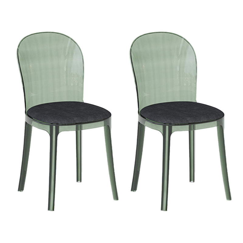 Contemporary Dining Side Chair Plastic Solid Back Chair for Dining Room