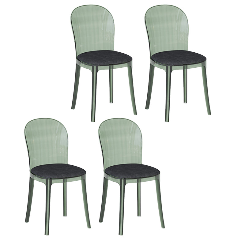 Contemporary Dining Side Chair Plastic Solid Back Chair for Dining Room