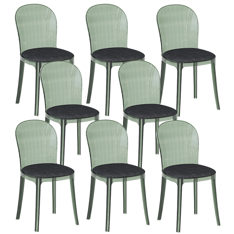 Contemporary Dining Side Chair Plastic Solid Back Chair for Dining Room