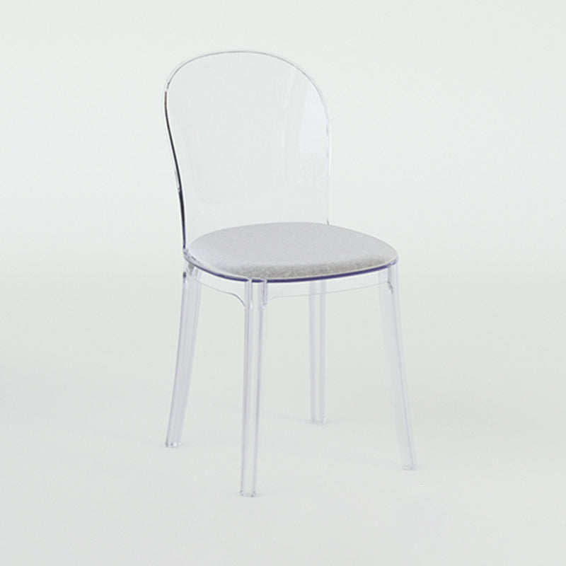 Contemporary Dining Side Chair Plastic Solid Back Chair for Dining Room