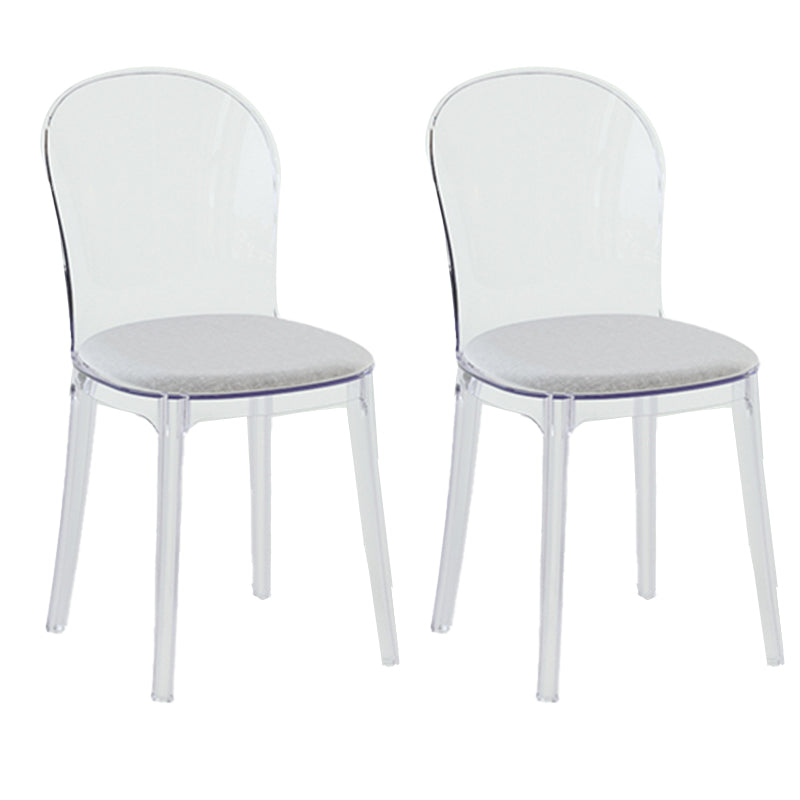 Contemporary Dining Side Chair Plastic Solid Back Chair for Dining Room