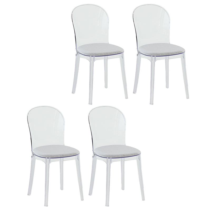 Contemporary Dining Side Chair Plastic Solid Back Chair for Dining Room
